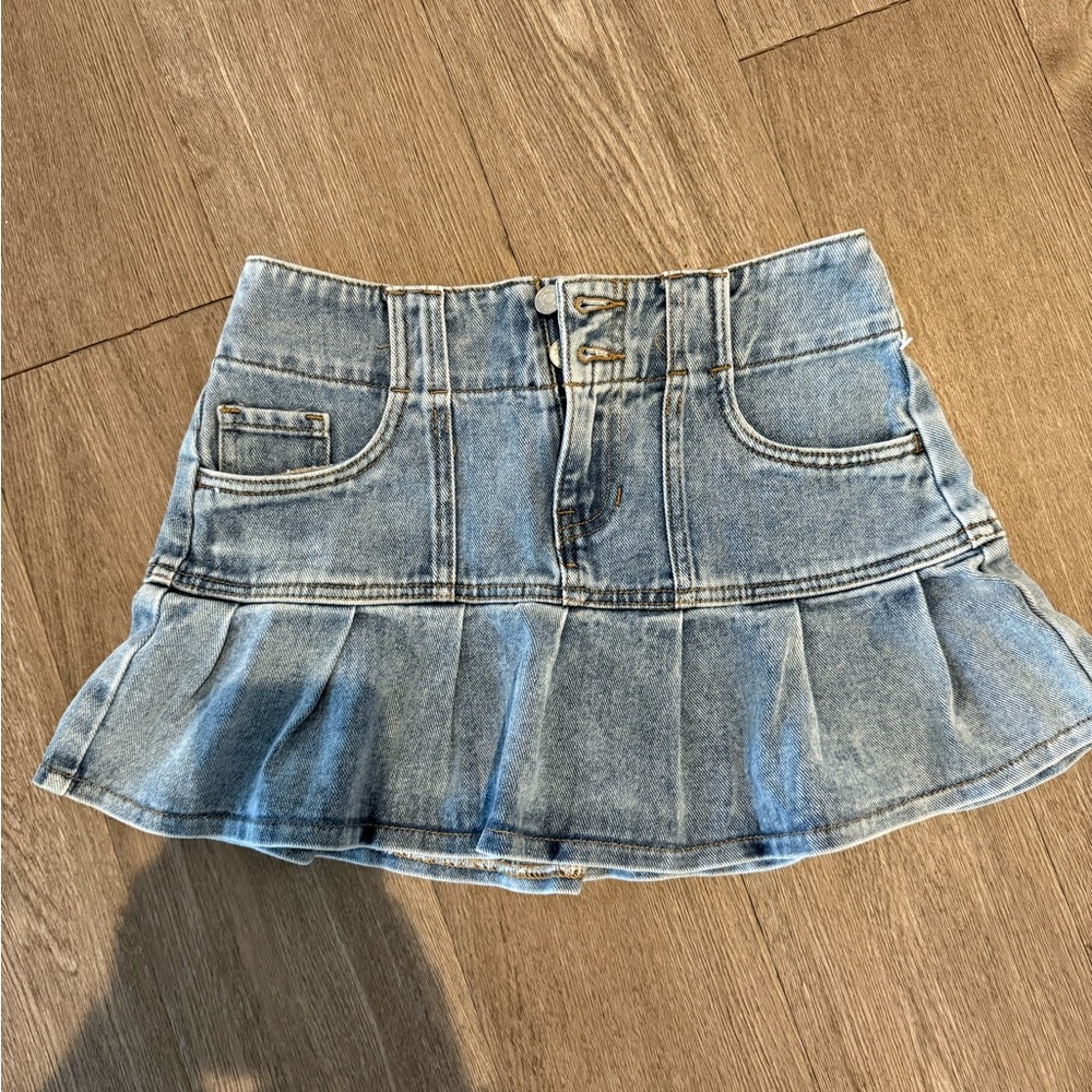 PacSun Blue Pleated Mini Skater Skirt for Casual Wear